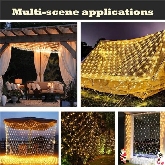 Net Lights Outdoor, 360 LED Gazebo Net Lights, 10×10 FT Connectable Fairy Lights - Picture 6 of 7